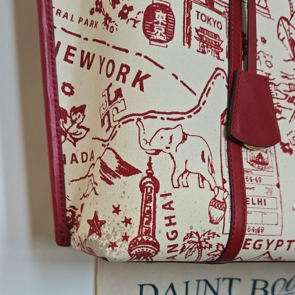 Tory Burch Red and White City Tote Bag - Picture 5 of 6